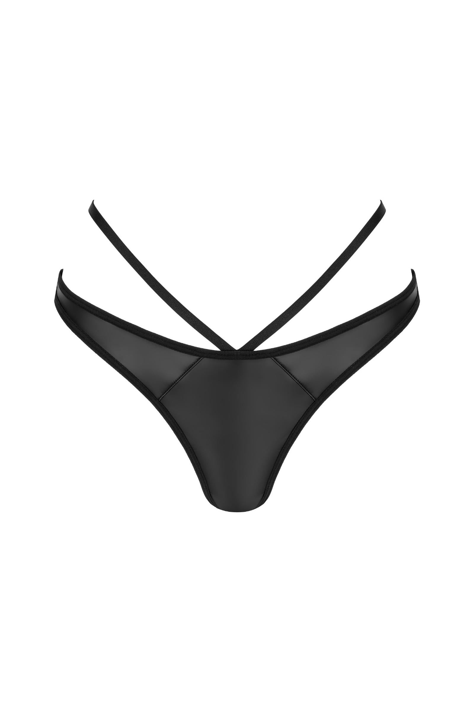 Verführerischer Wetlook-String mit Doppelband-Design