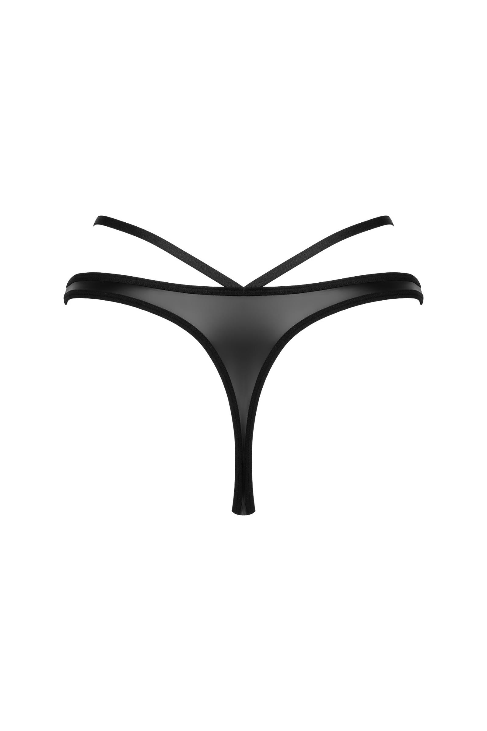 Verführerischer Wetlook-String mit Doppelband-Design
