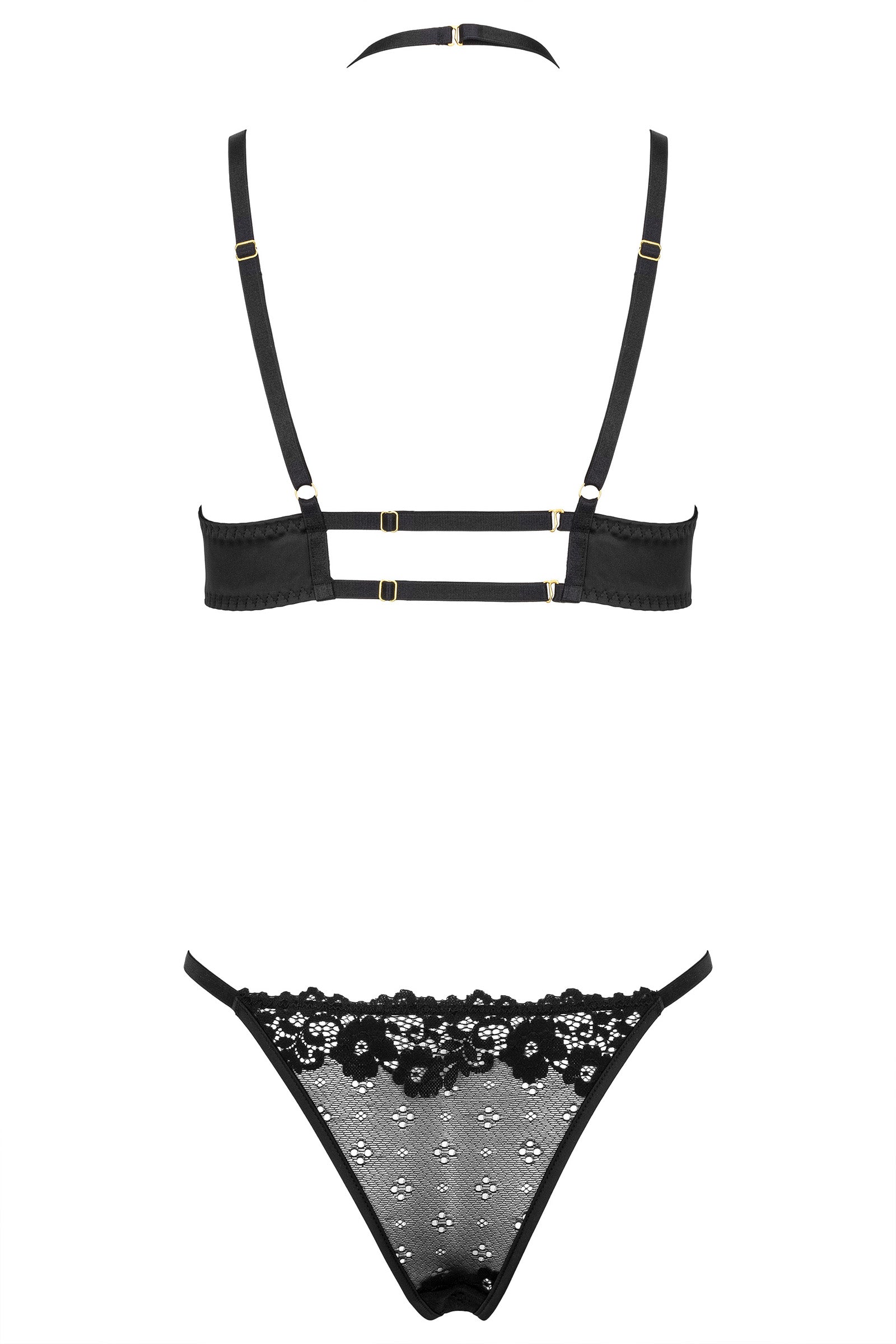Verführerisches 2-teiliges Spitzen-Set in Schwarz