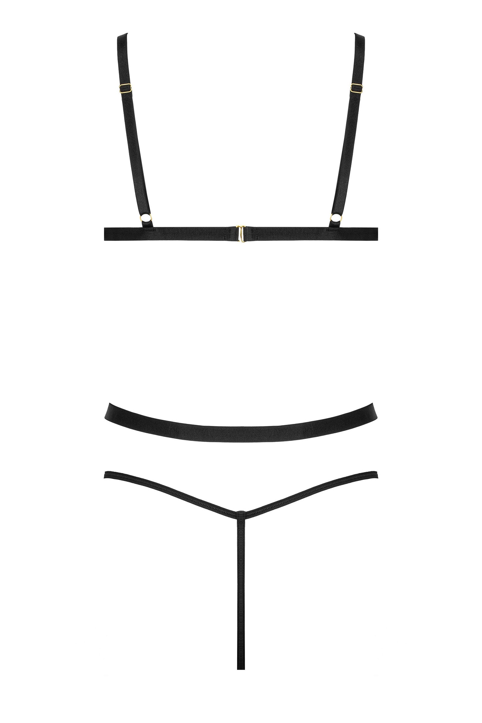 Spitzenbody mit Schleifen-Details und abnehmbaren Goldketten
