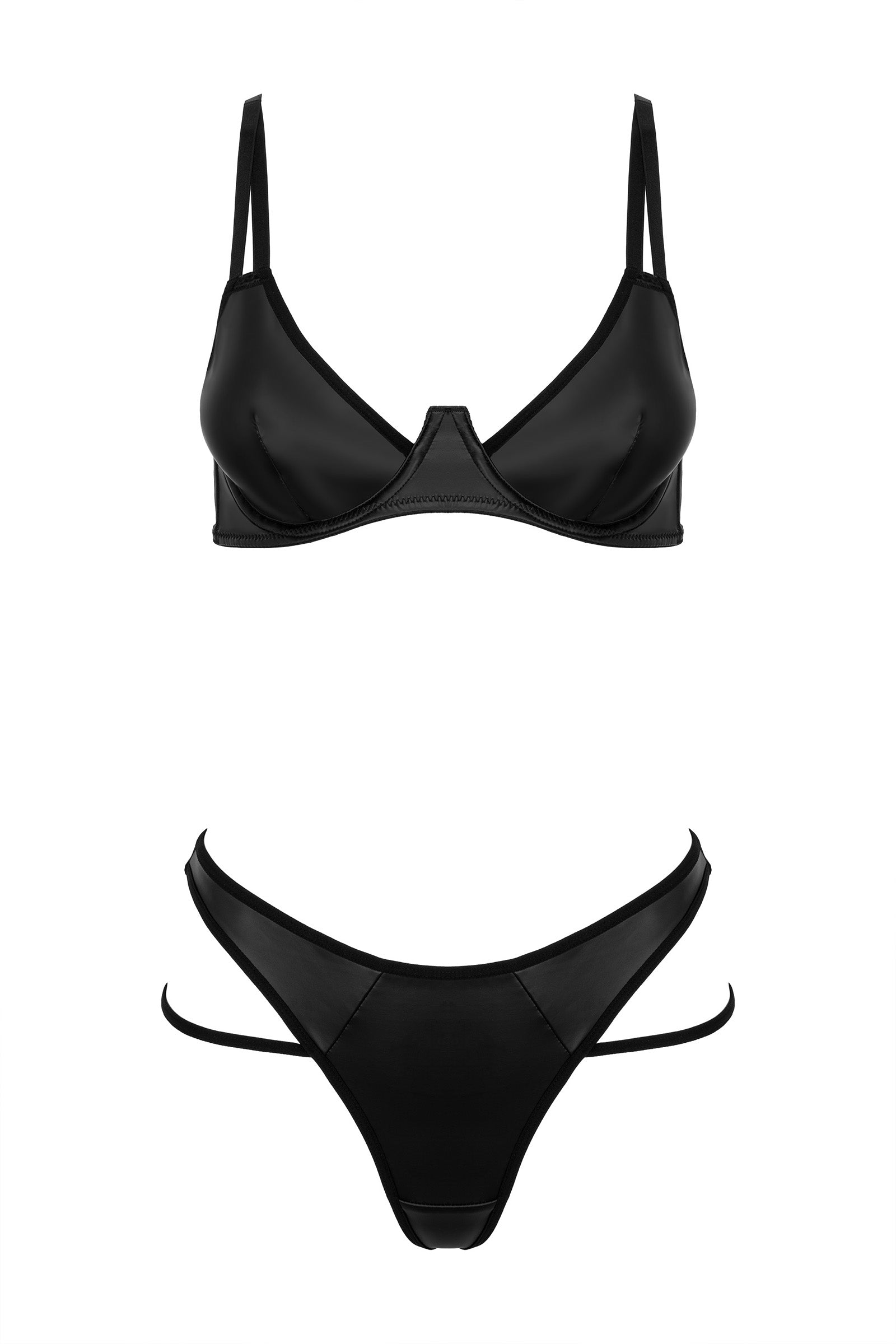Verführerisches 2-teiliges Wetlook-Set