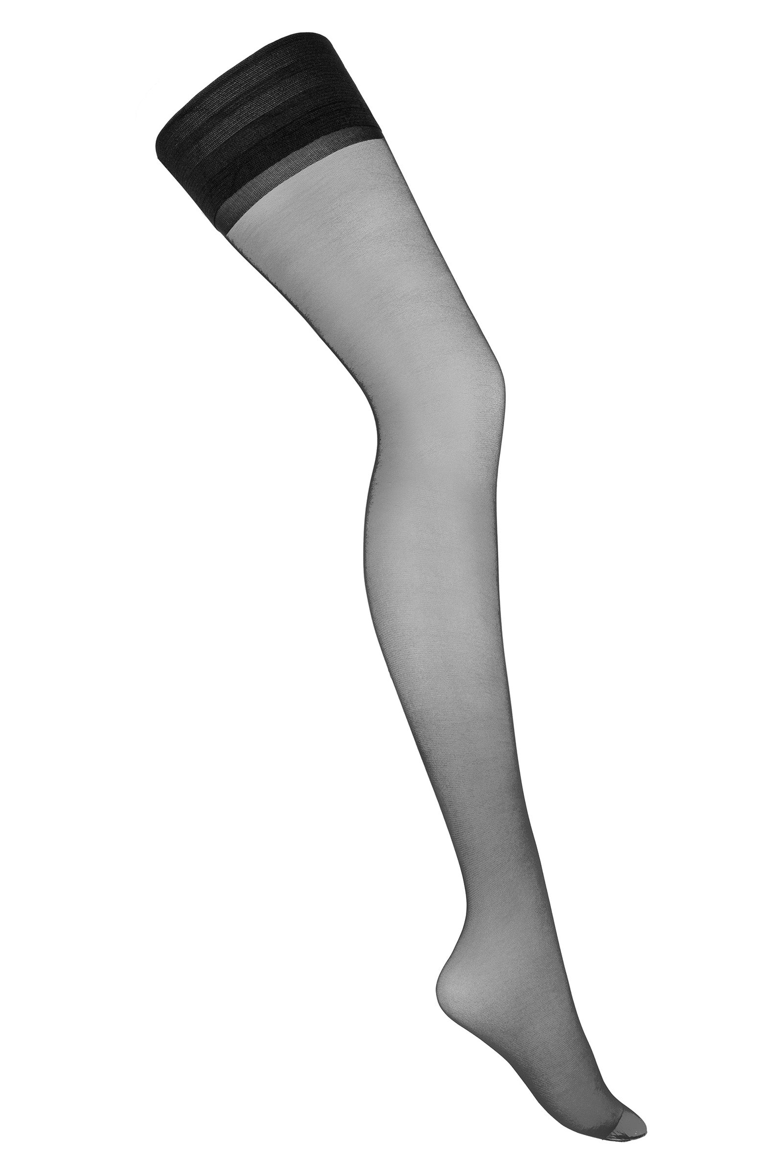 Hold-up stockings with decorative pattern 20 DEN – elegant &amp; sensual in black