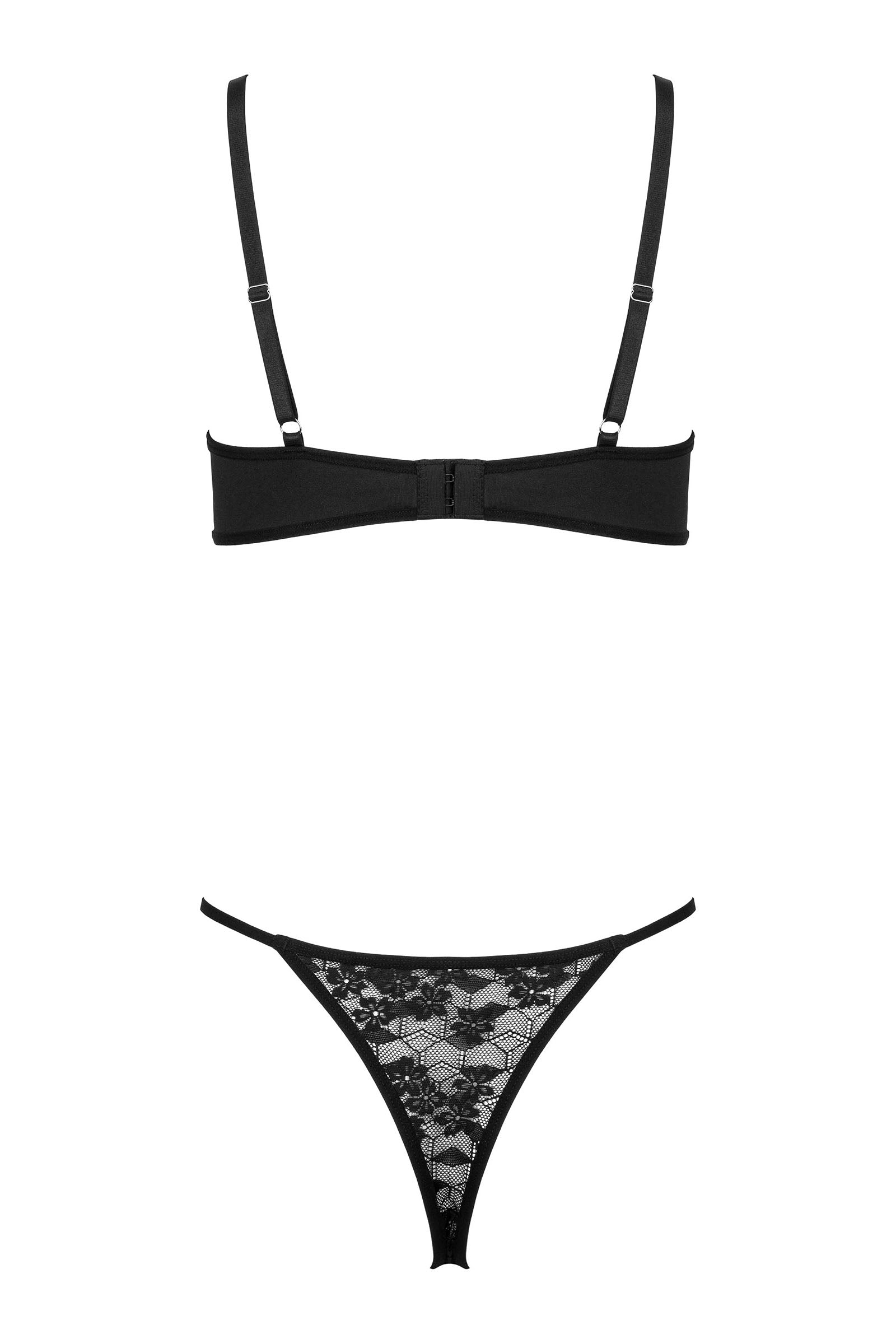 Dessous-Set aus Spitze mit Bügel-BH und String